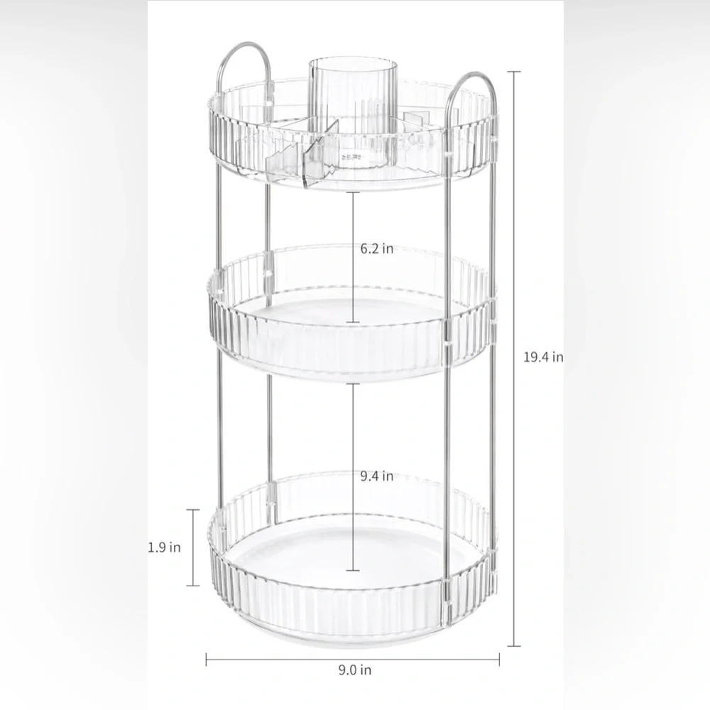 360 rotating makeup organizer